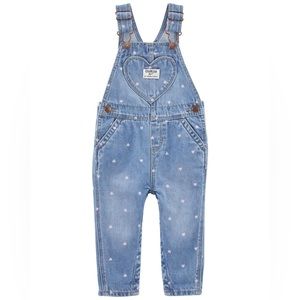 Oshkosh denim overalls size 2T with heart design
